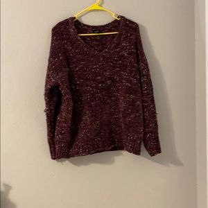 Purple v-neck sweater